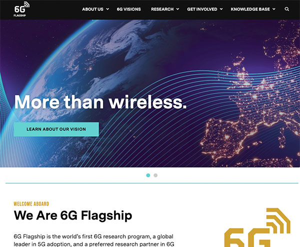 6G Flagship verkkosivujen etusivu